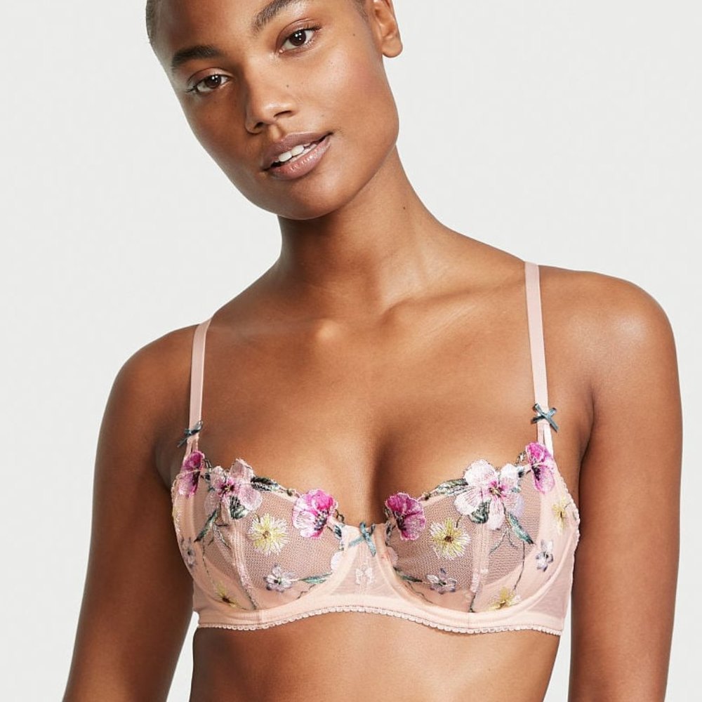 Victorias Secret Dream Angels 36D Floral Embroidered Unlined/Uplift Bra - NWT